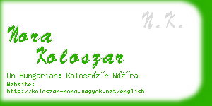 nora koloszar business card